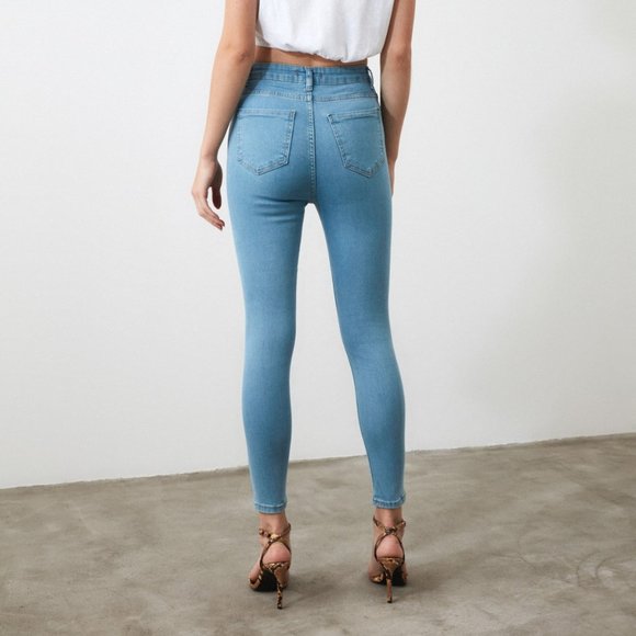 High Waist Blue Skinny Jean Small - Picture 7 of 7